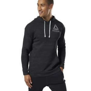 Reebok Marble Melange Kapuzenpullover Herren - Schwarz - DE 387-ZUO